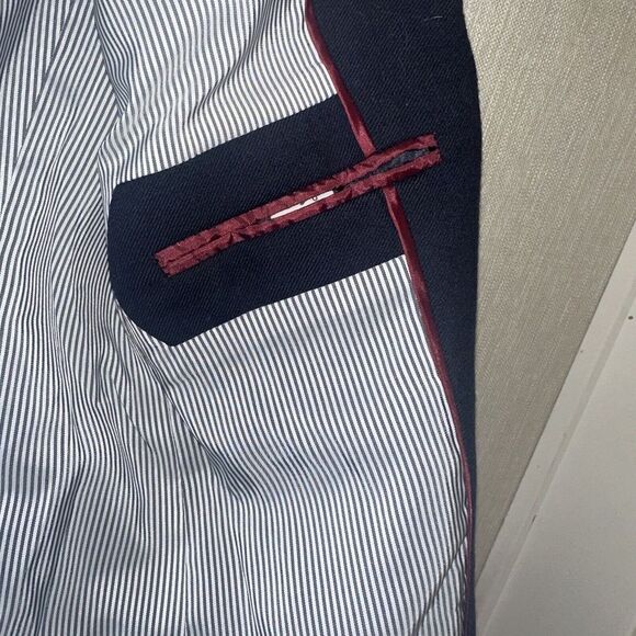 J.Crew Blazer Womens Size 00 Mercantile schoolboy Navy Blue jacket Wool Blend - Picture 9 of 12